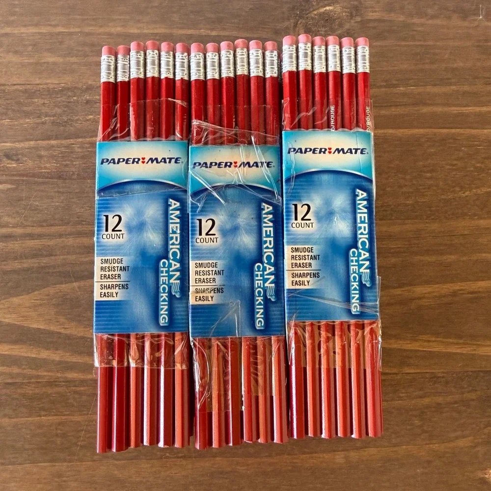 Lot of 180 Discontinued NOS Paper Mate American Checking Red‎ Correcting Pencils